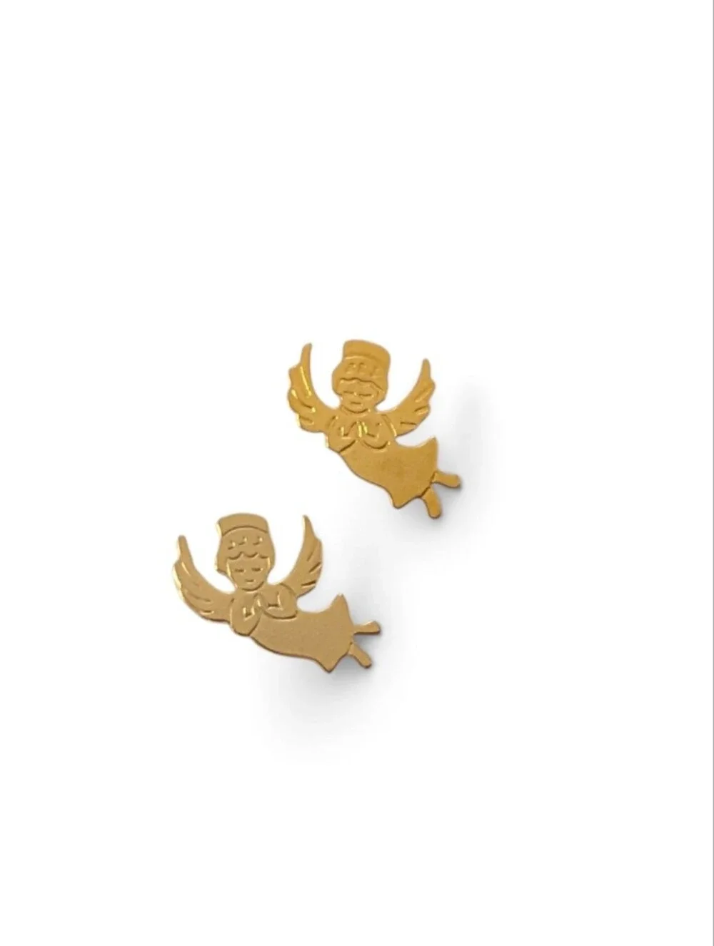 VINTAGE Angel Gold Retro Lapel Hat Pin 2PC Set
